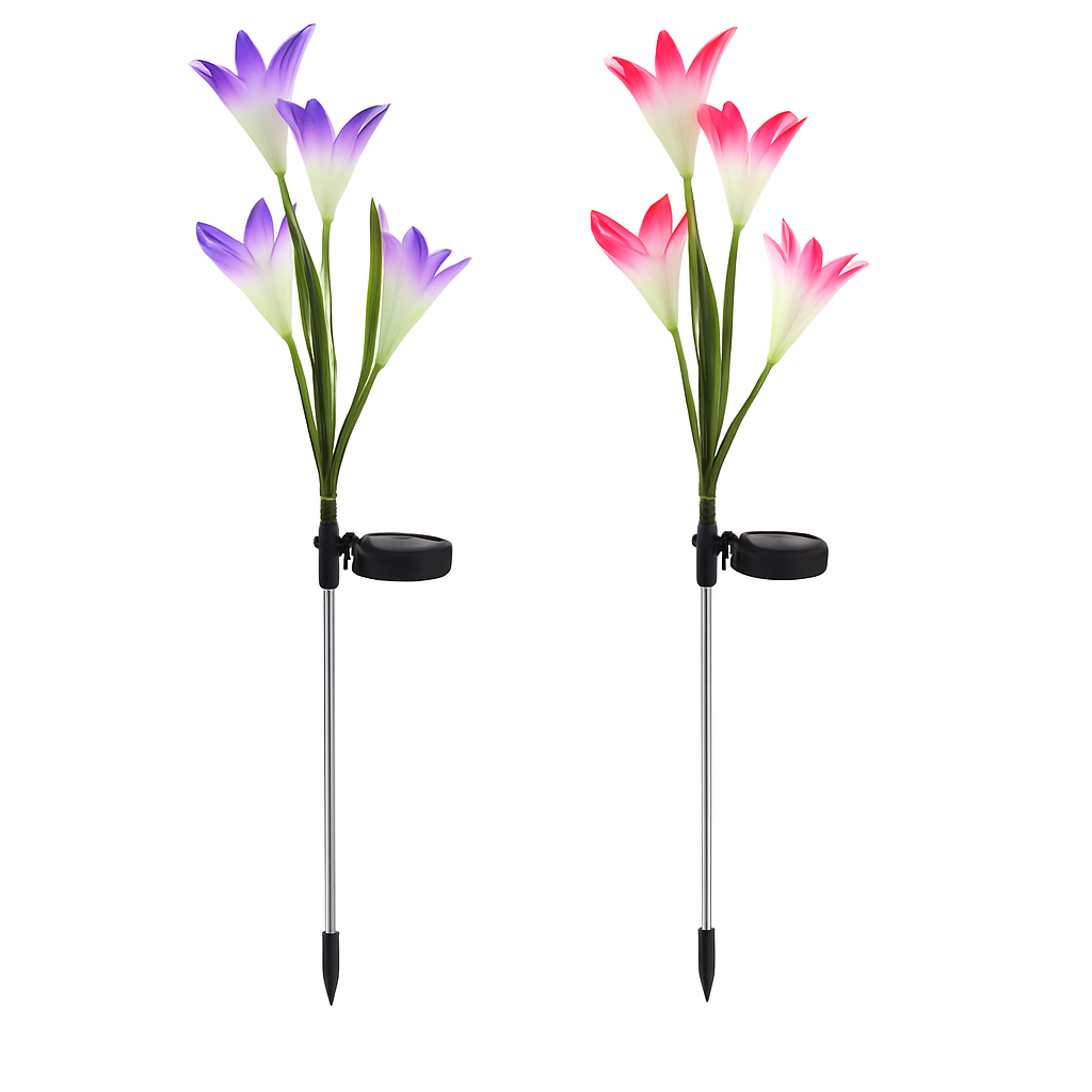 Lily Solar Garden Lights with Color-Changing LEDs