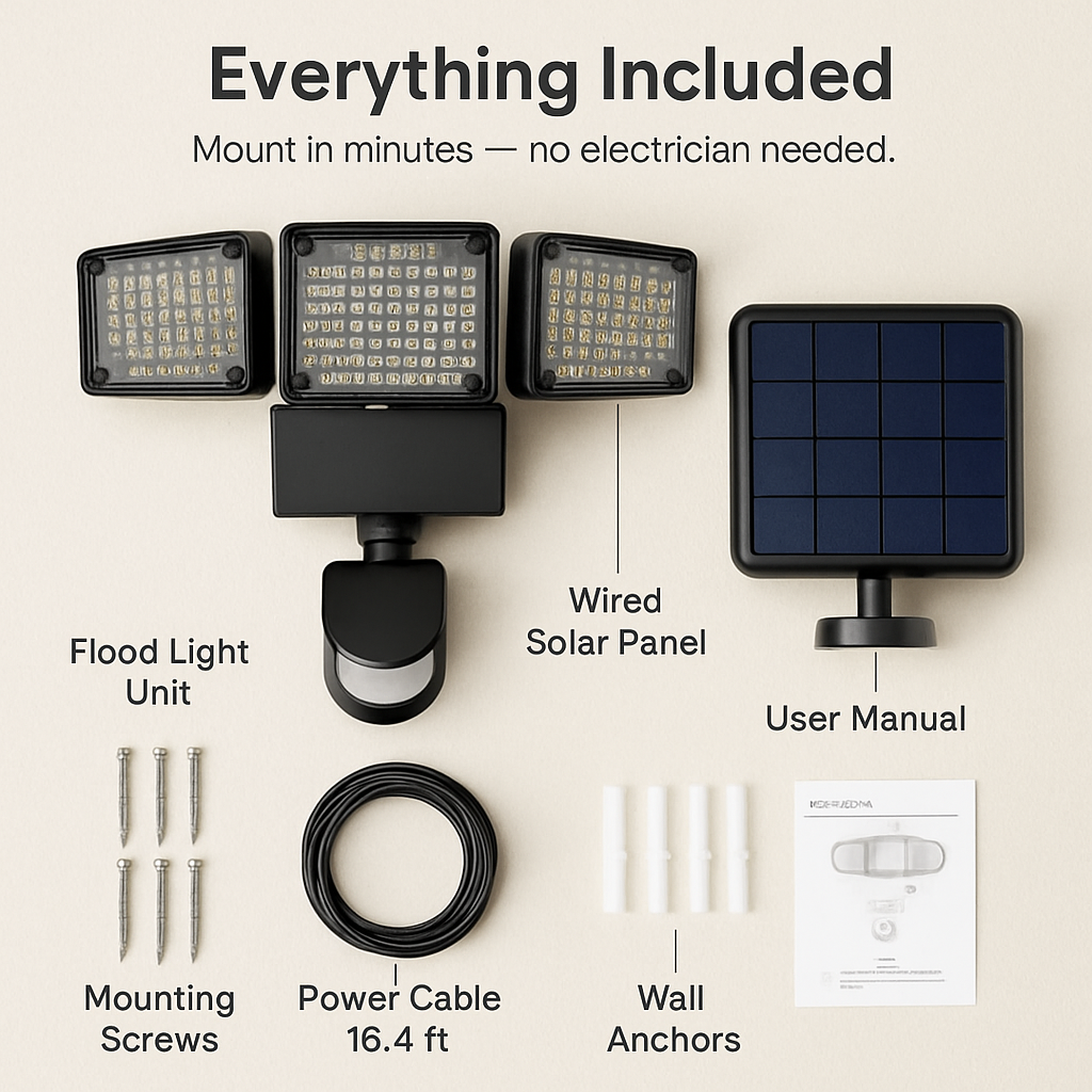 Outdoor Solar Lights with 188 LEDs & Motion Sensor