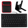 80-Key Mini Wired Keyboard with Tablet Stand