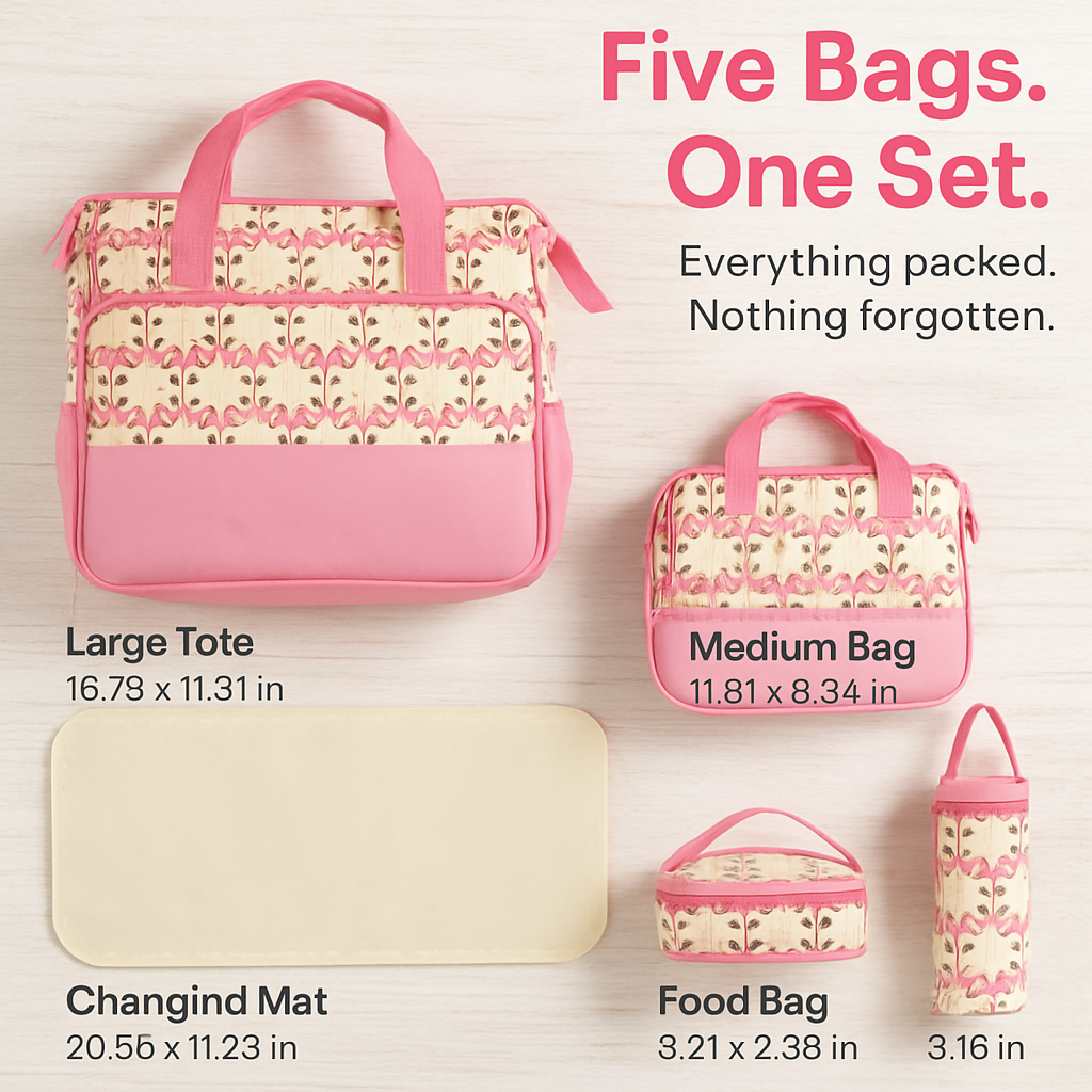 Diaper Bag Set with Changing Pad for Busy Parents