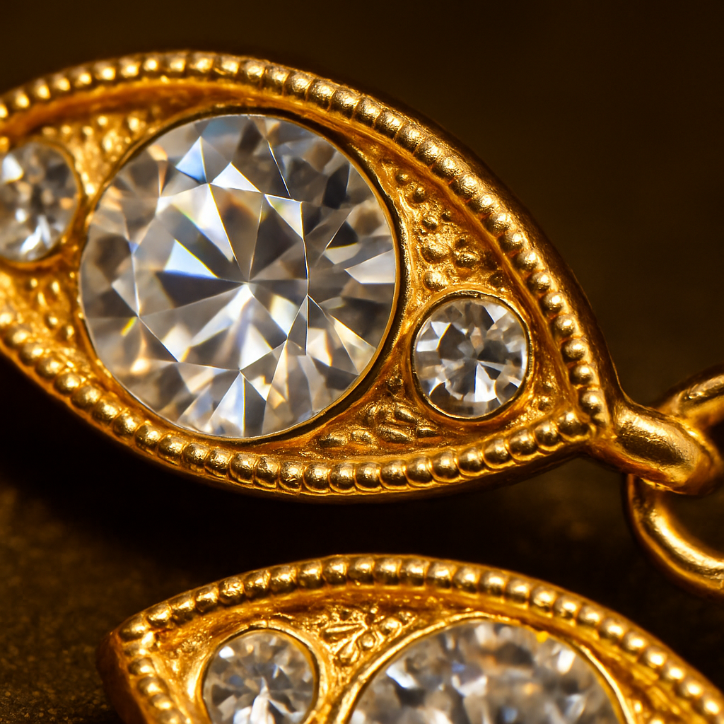 Noble Burnished Gold Bling Rhinestone Bracelet
