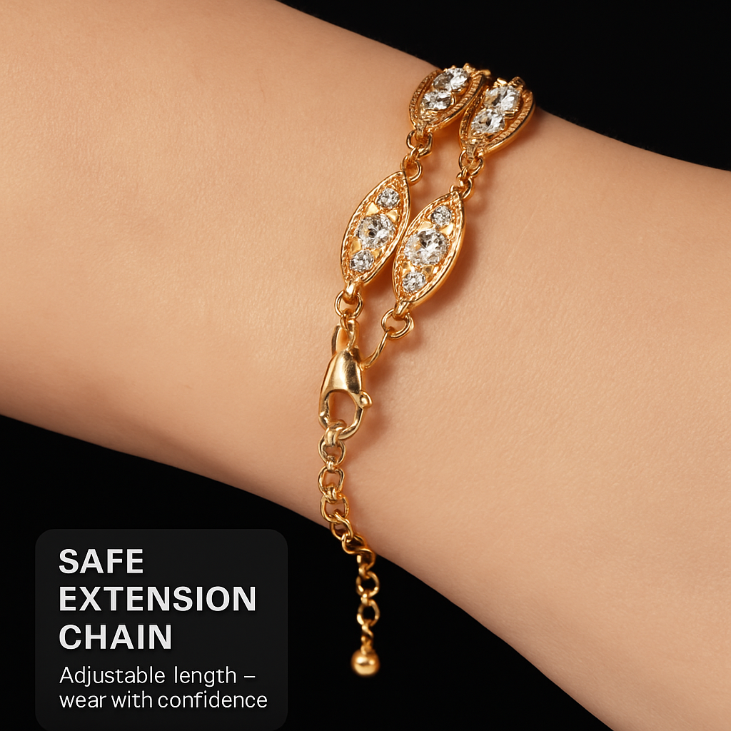Noble Burnished Gold Bling Rhinestone Bracelet