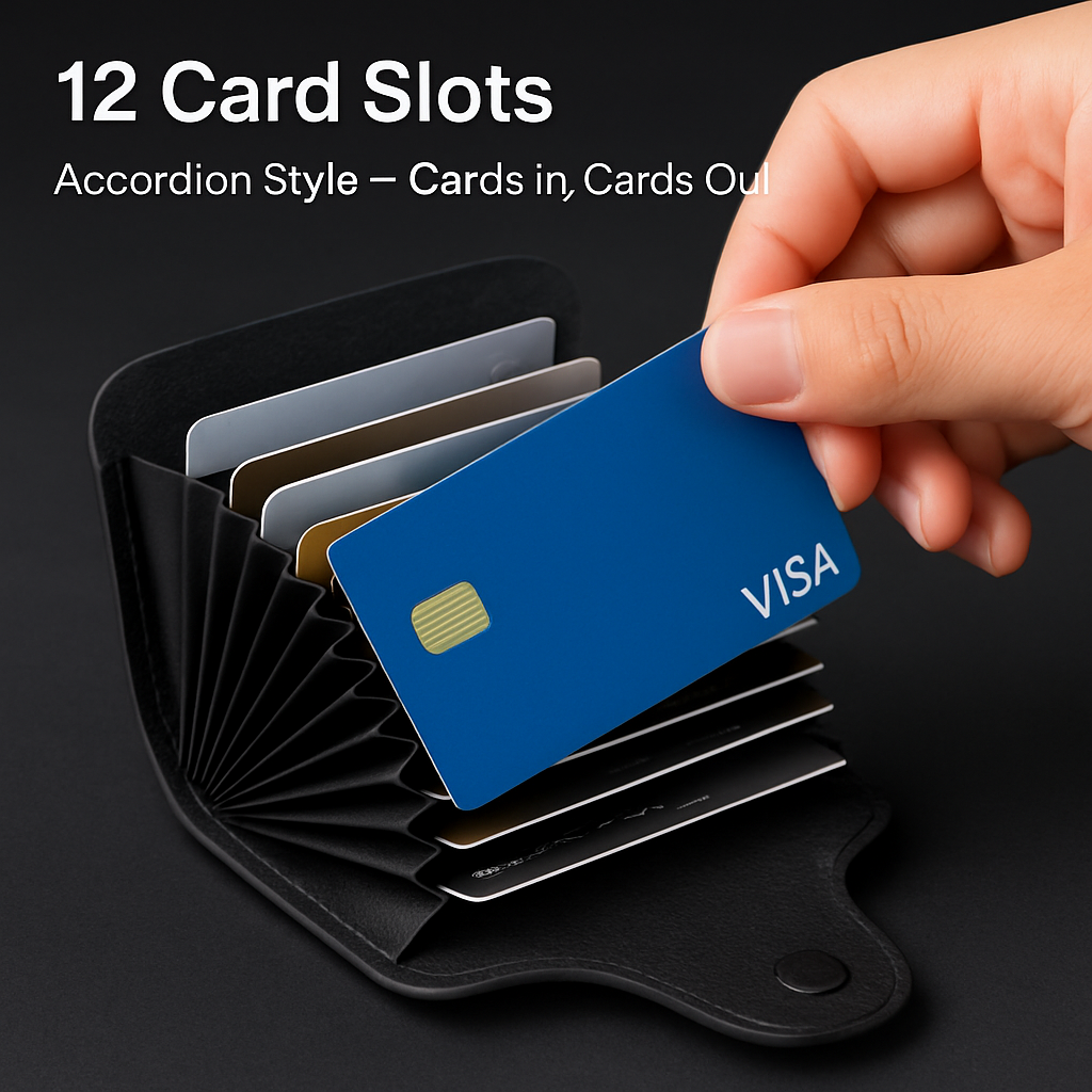 Credit Card Holder Wallet with Snap Closure
