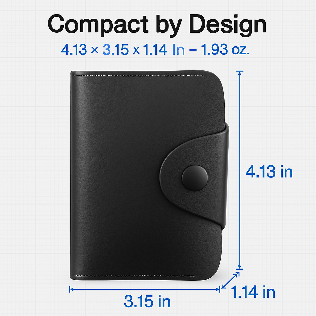 Credit Card Holder Wallet with Snap Closure