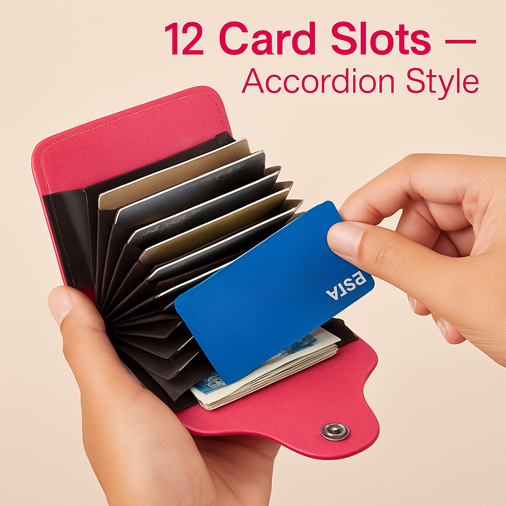 Credit Card Holder Wallet with Snap Closure