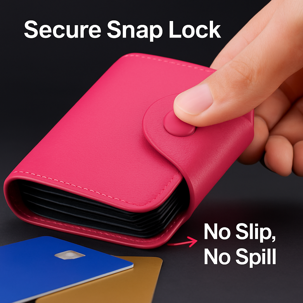 Credit Card Holder Wallet with Snap Closure