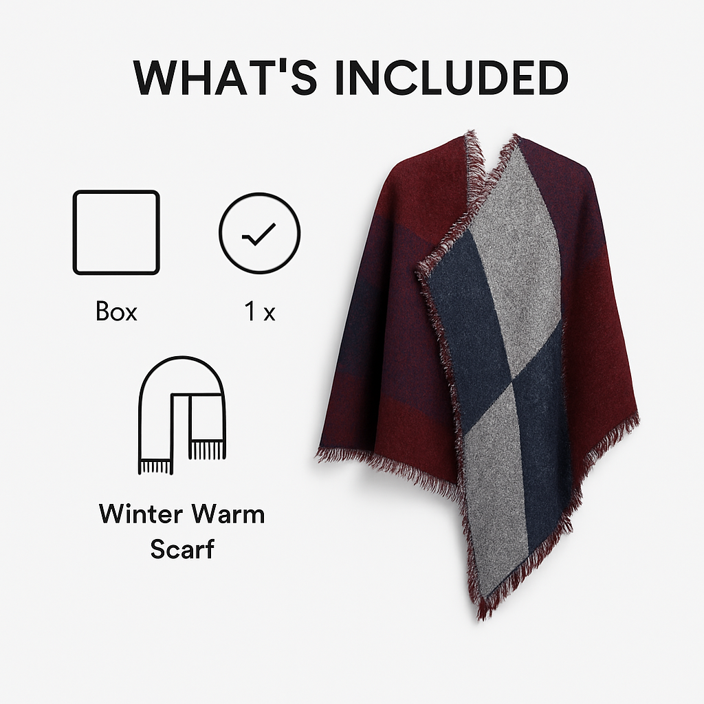 Winter Warm Scarf - Cozy Knit Shawl, Wrap & Blanket