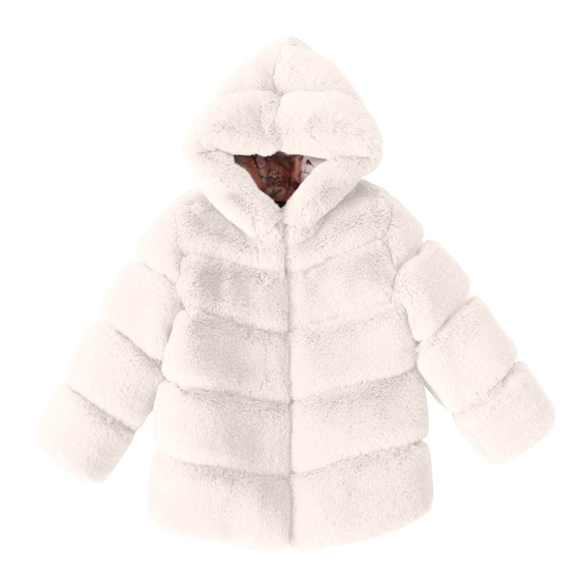 Girls Faux Fur Jacket Plush Sherpa | White | 2-3 Years - # GIAA21210027