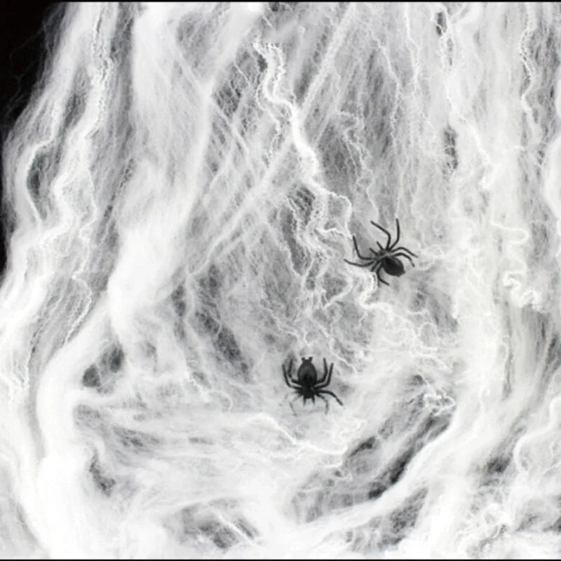 Stretchy Halloween Spider Web | Cobweb Decoration for Indoor & Outdoor