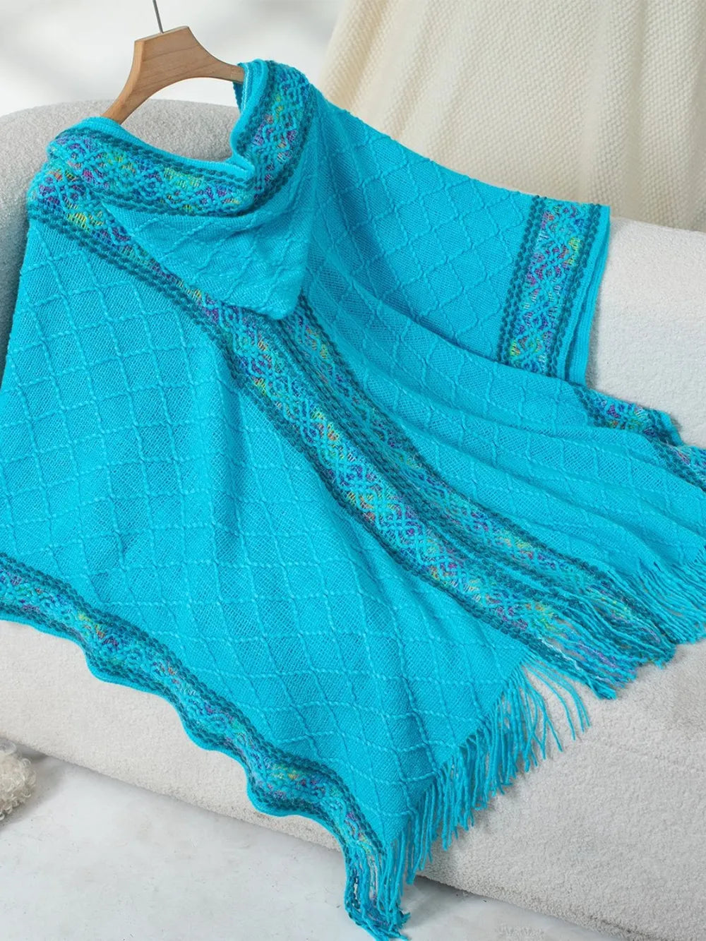 Hooded tassel cloak sweater shawl women's coat