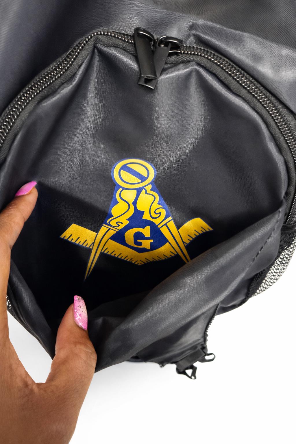 Masonic Crossbody Sling Bag – Black Polyester Freemason Shoulder Bag (Waterproof)