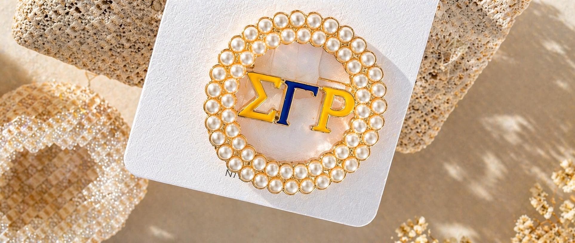 Sigma Gamma Rho Pearl Brooch Pin