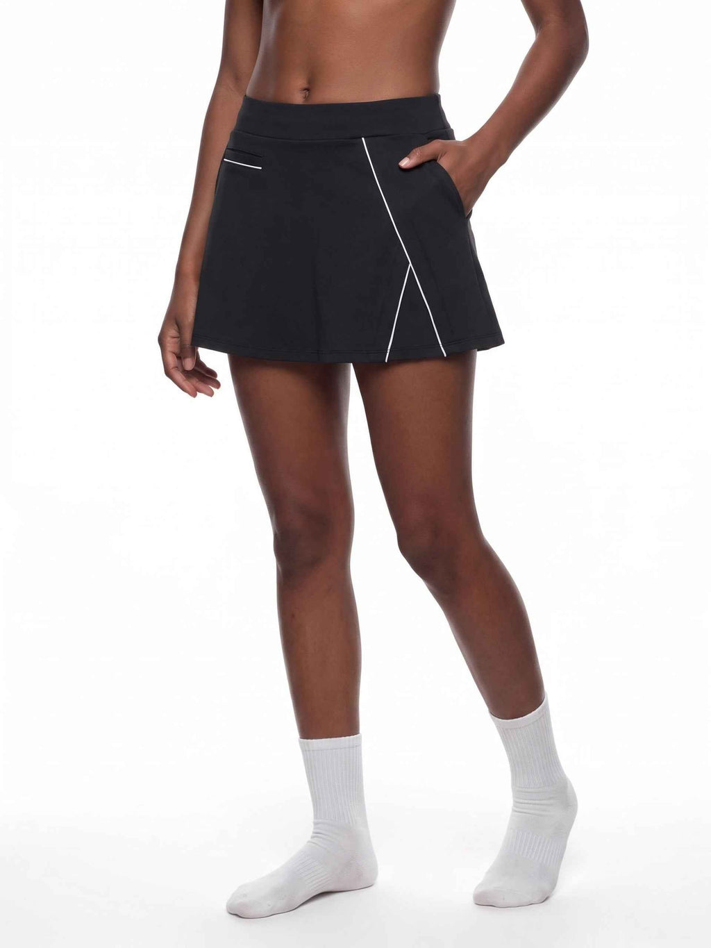 Loki & Ivy High-Waist Pocketed A-Line Skirt