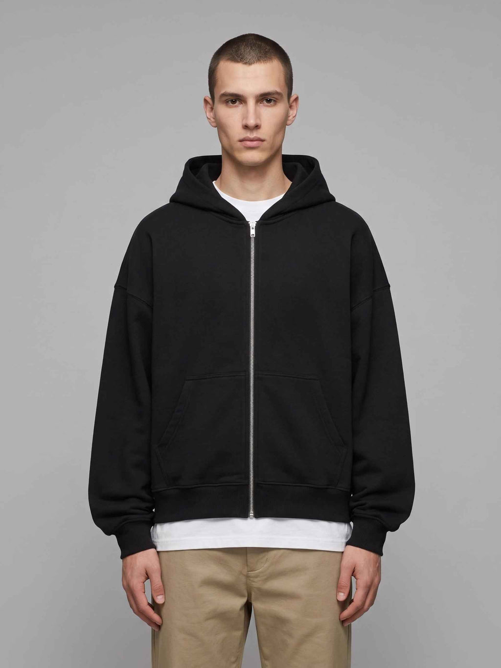 Loki & Ivy Fleeced Full-Zip Boxy Hoodie