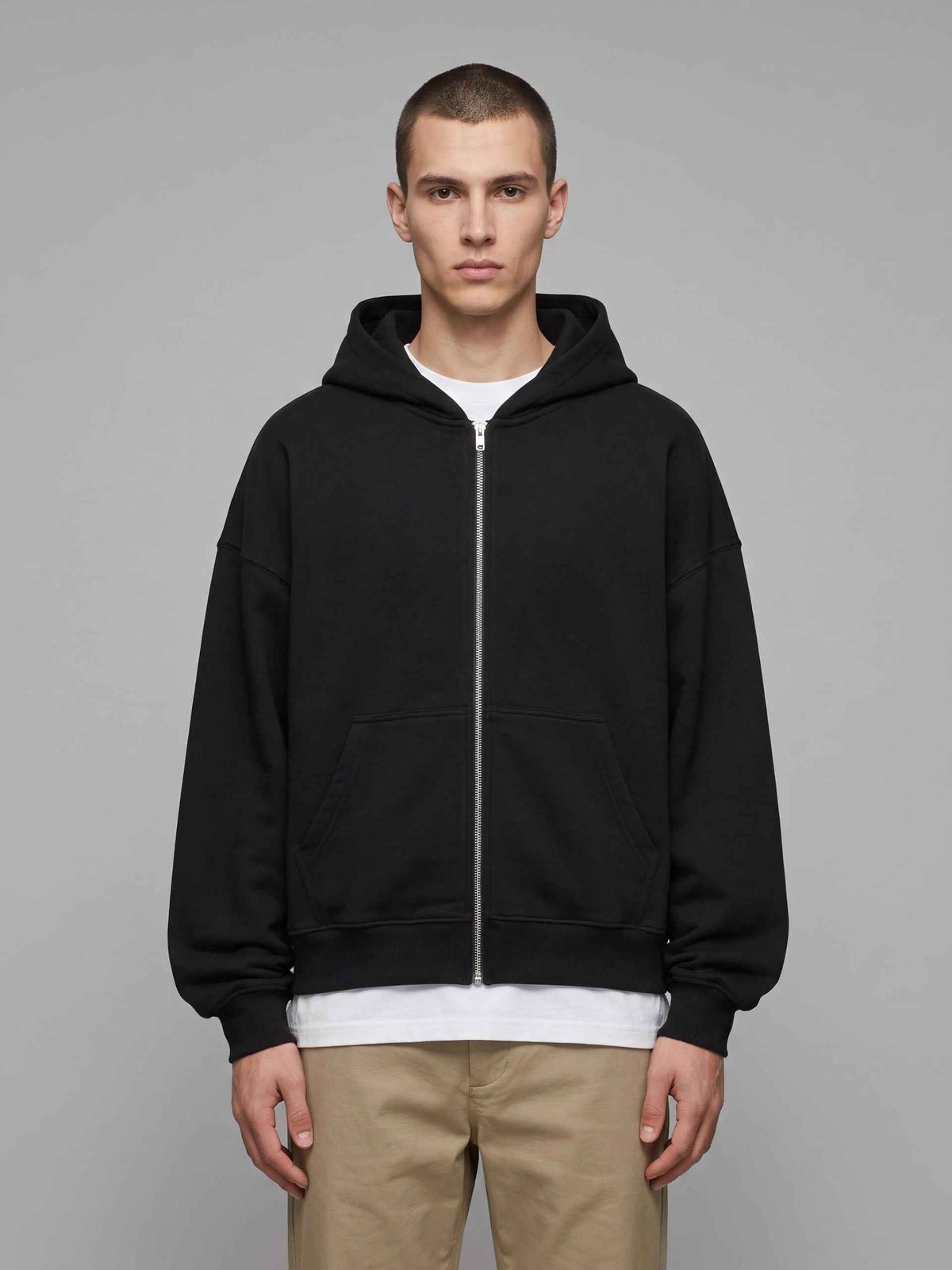 Loki & Ivy Fleeced Full-Zip Boxy Hoodie