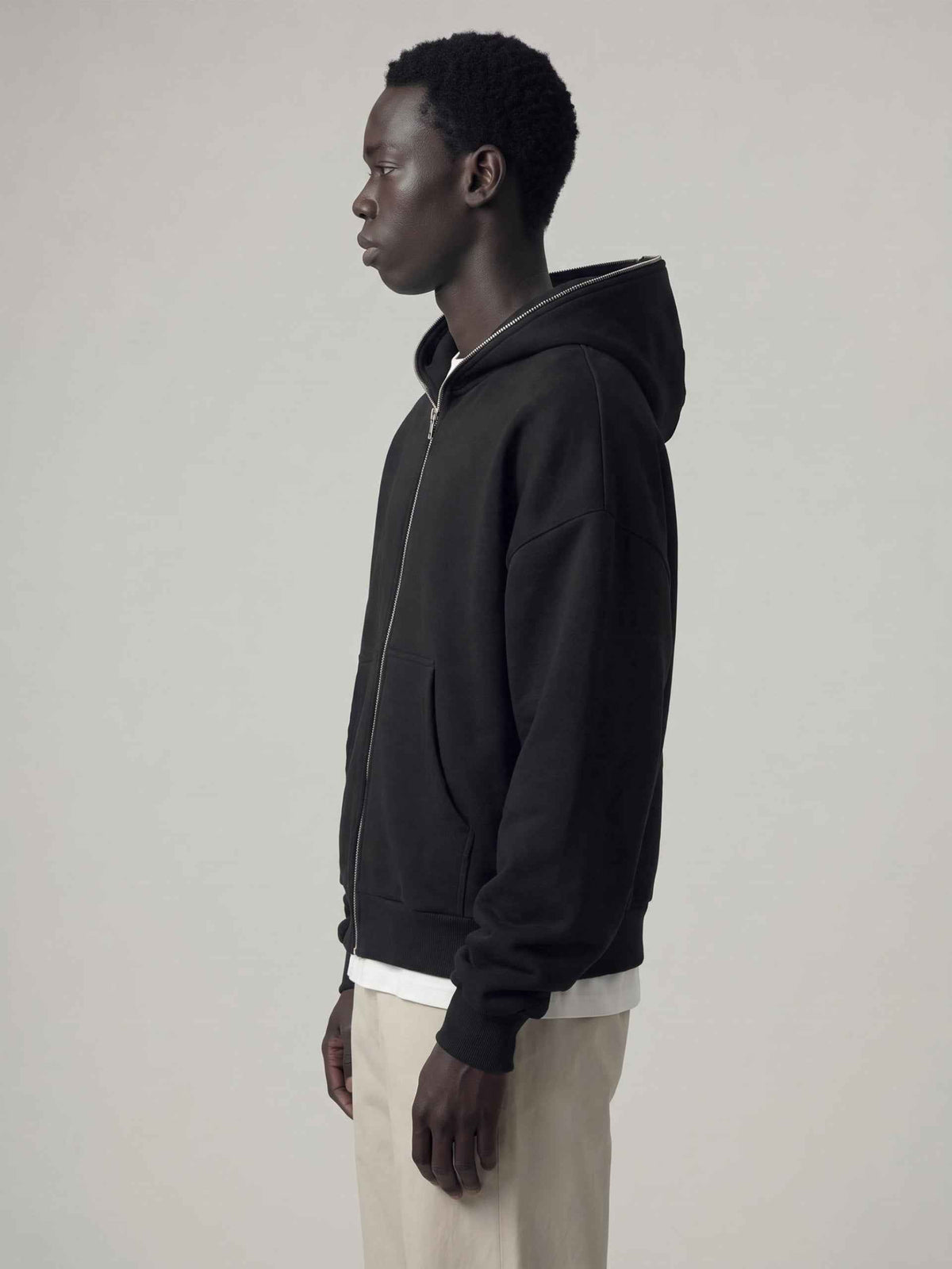 Loki & Ivy Fleeced Full-Zip Boxy Hoodie
