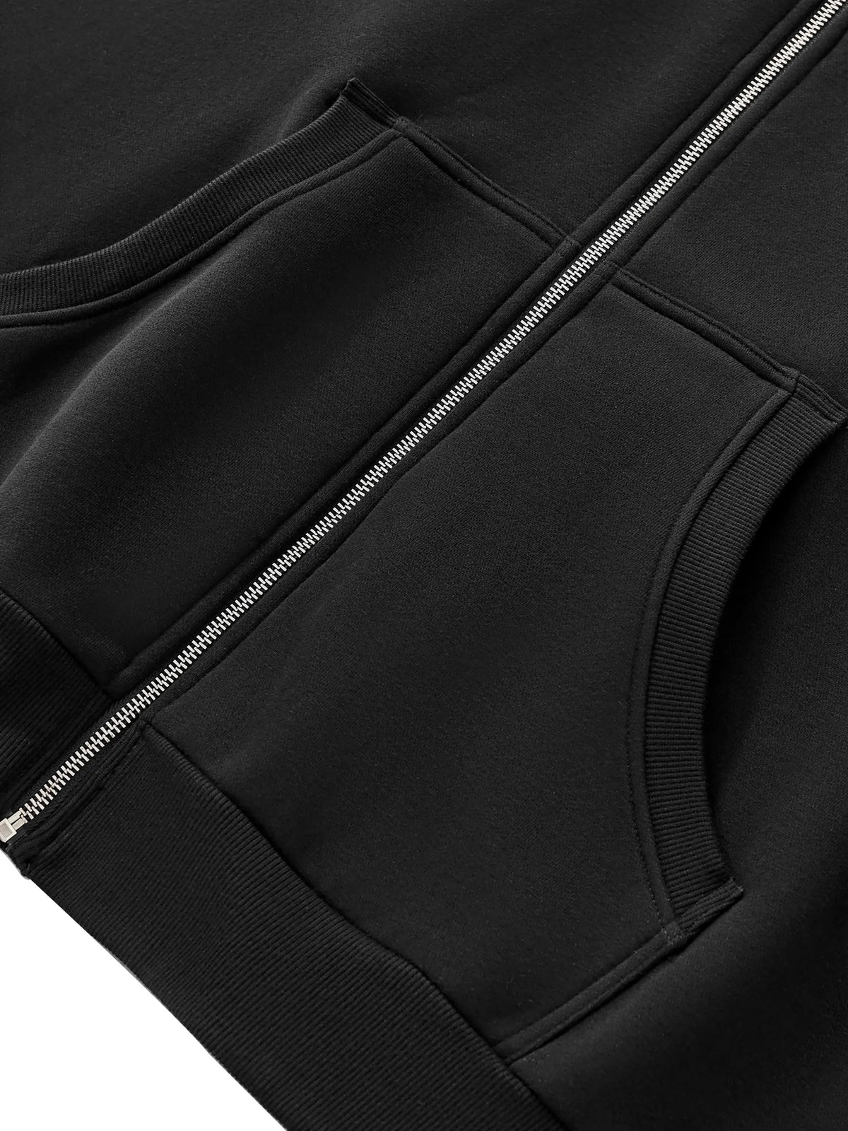 Loki & Ivy Fleeced Full-Zip Boxy Hoodie