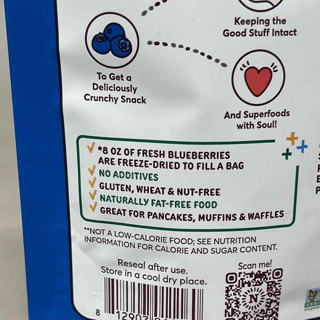NATIERRA Nature & Earth Freeze-Dried Organic Blueberries 1.2oz -3 packs (New)
