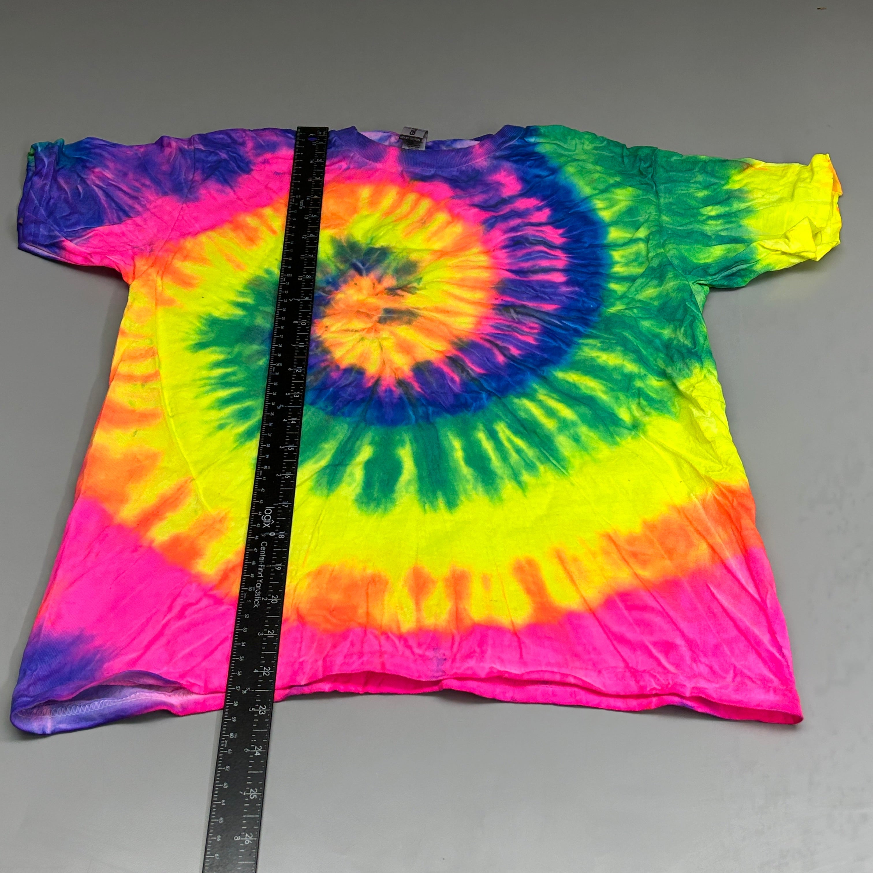 GILDAN (12 PACK) Tie Dye Short Sleeve Unisex Heavy Cotton T-Shirts Sz Youth Large (New)