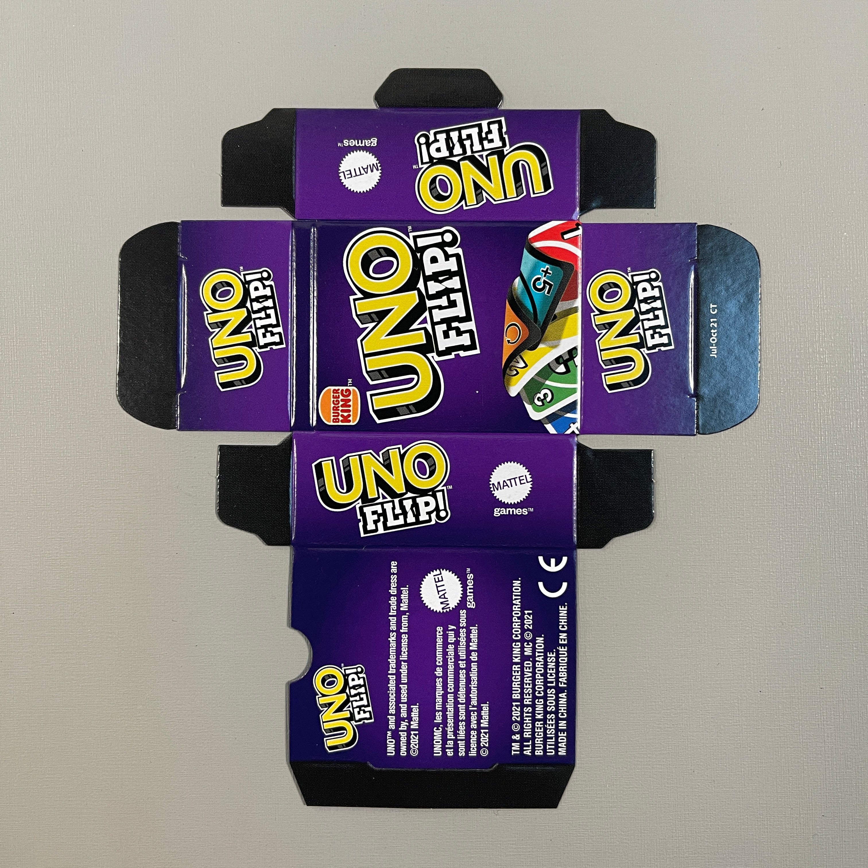 BURGER KING UNO Card Game Jul-Oct 2021 (Kid's Meal Toy) Mattel 15951B (New)