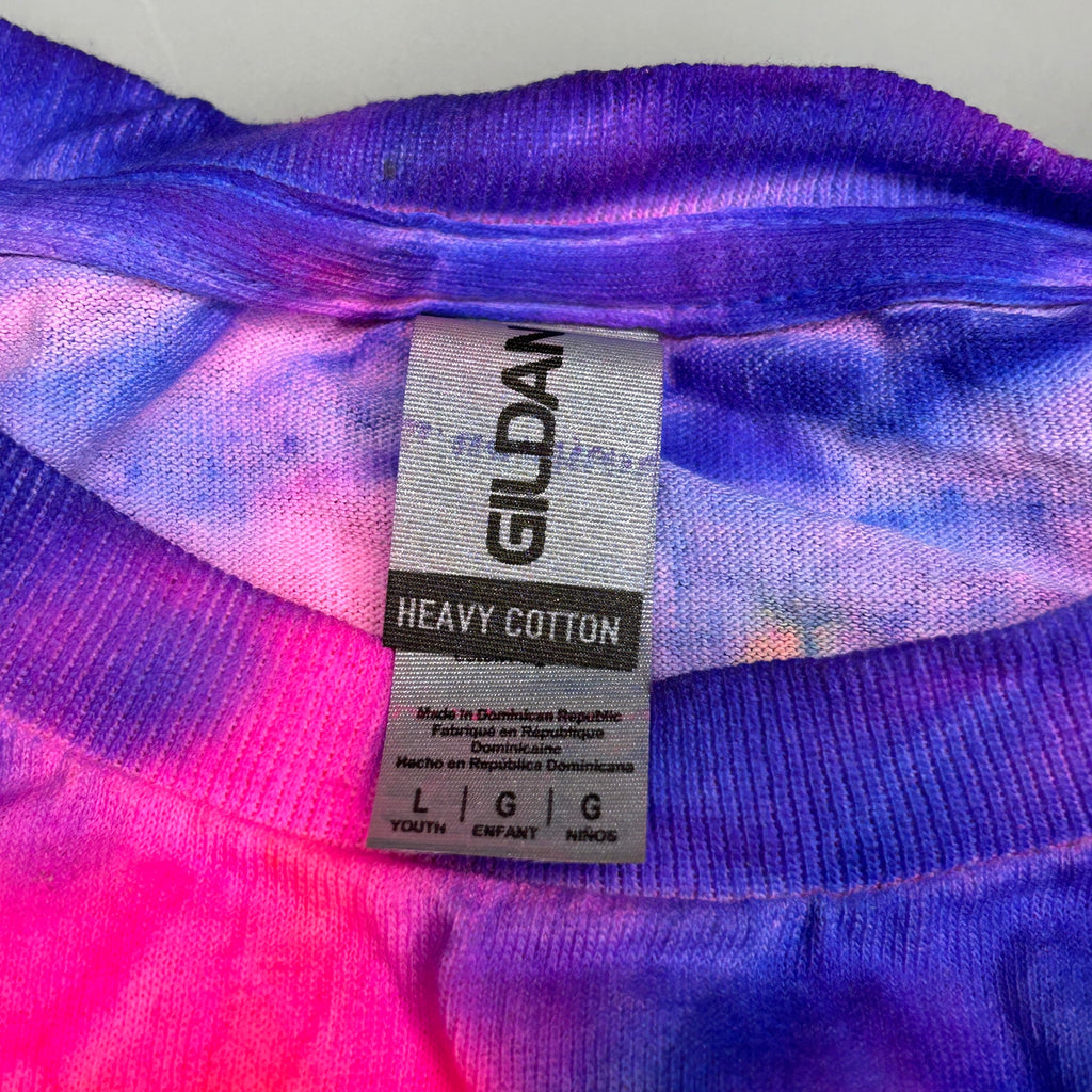 GILDAN (12 PACK) Tie Dye Short Sleeve Unisex Heavy Cotton T-Shirts Sz Youth Large (New)