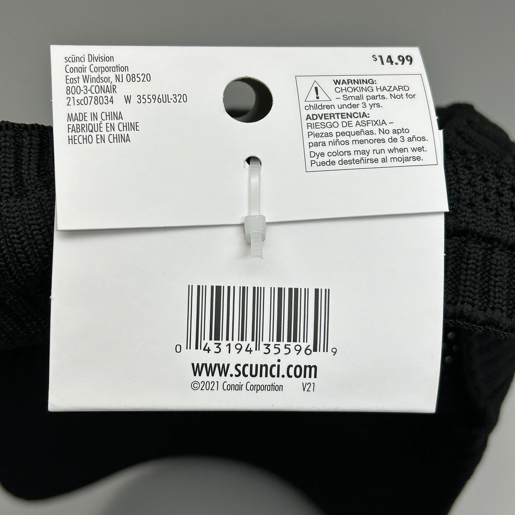 SCUNCI 3-PACK! Visor Super Comfy Super Stretch 1959 Black (New)