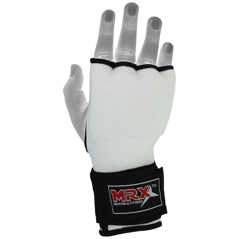 MRX Inner Gloves With Wraps Gel Padding White