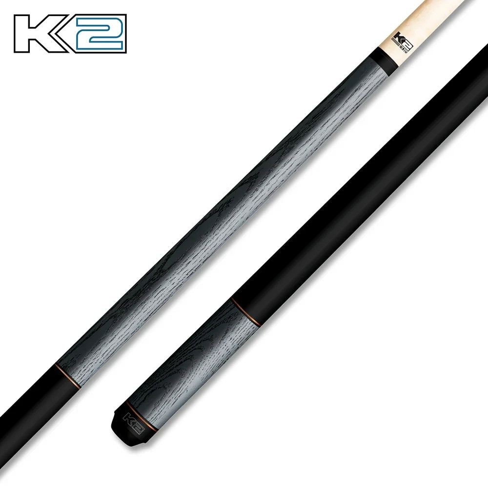 K2 Matte Color, Dual Copper Rings, Black Wrapless Cue Stick