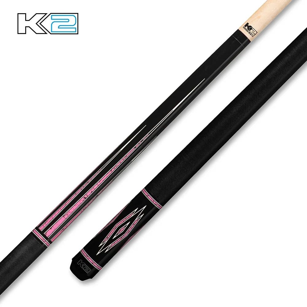 K2 Black, Pink Moarcota Points W/Black Irish Linen Wrap