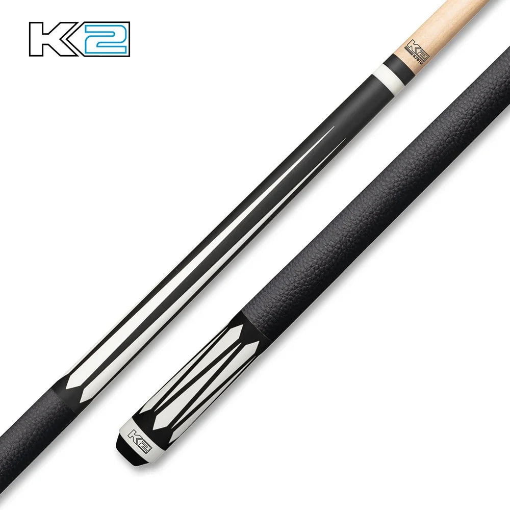 K2 Cue Matte Black and White Floating Design, Leather Lore Wrap
