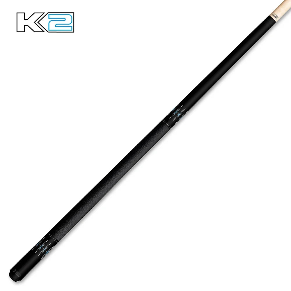 K2 Cue Matte Black, Silver & Blue Crystal Diamonds Design Black Linen Wrap