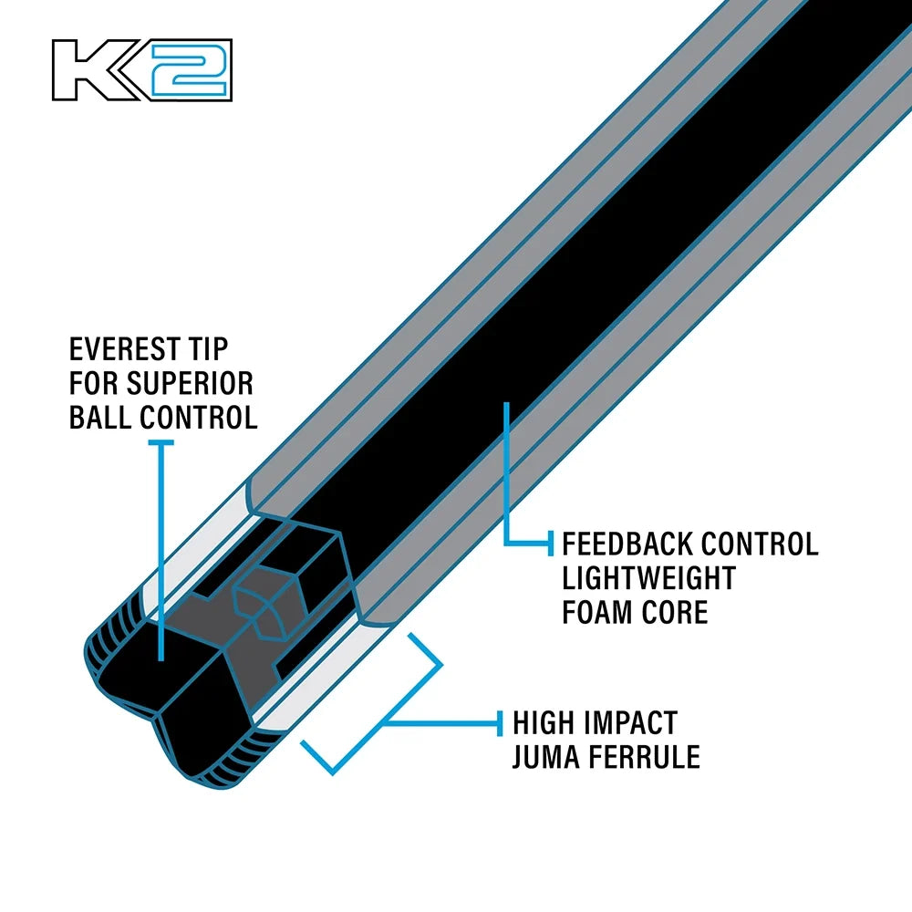 K2 Cue Matte Black, Silver & Blue Crystal Diamonds Design Black Linen Wrap