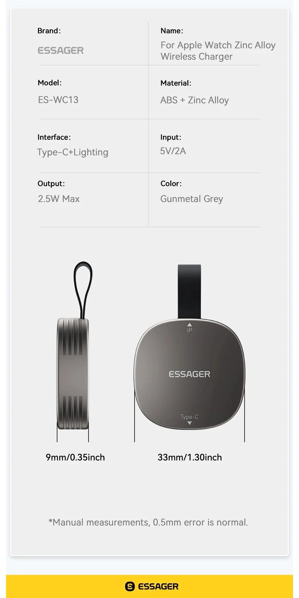 Magnetic Wireless Charger for Apple Watch | Fast Portable Charging Solution