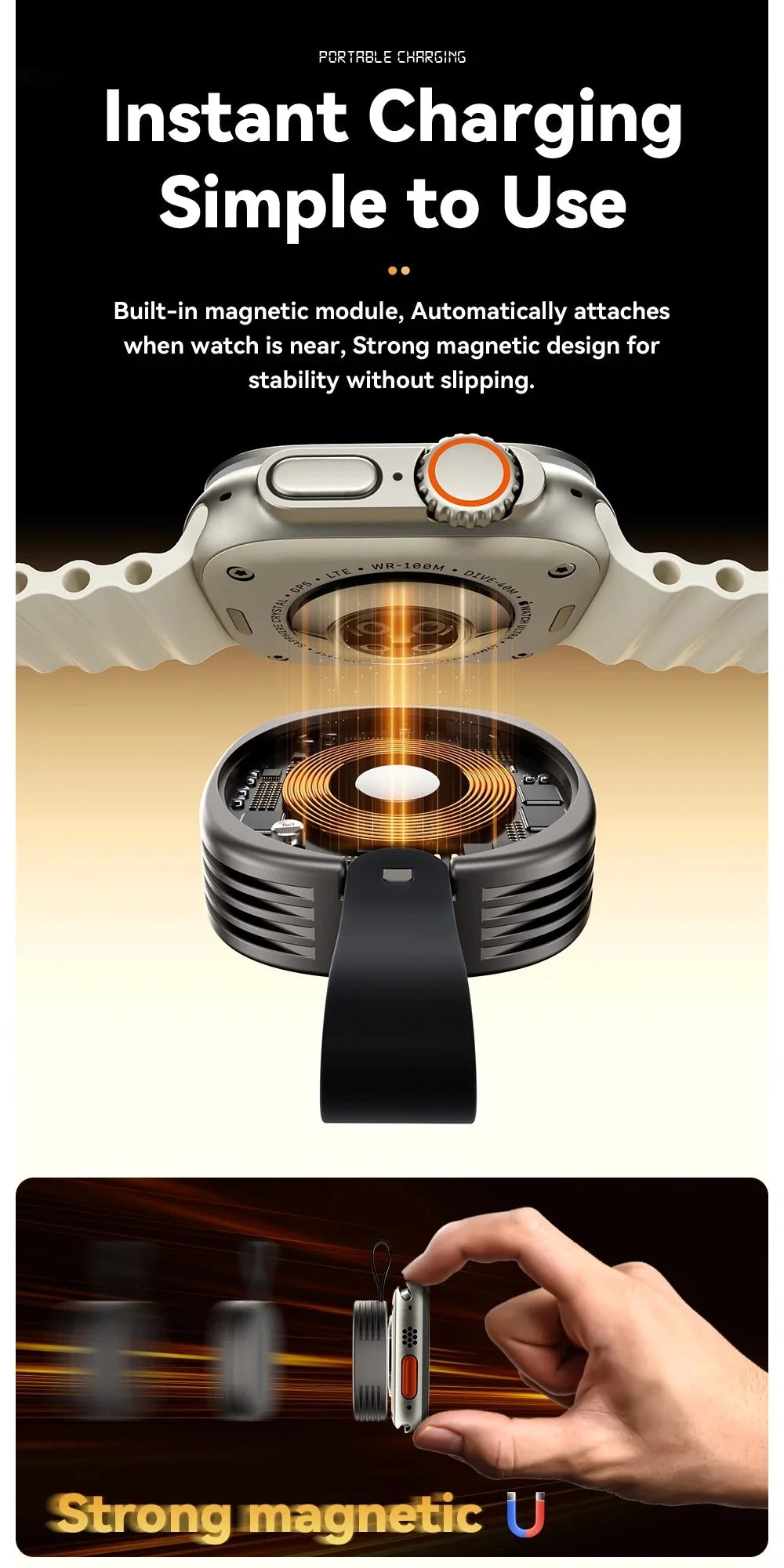 Magnetic Wireless Charger for Apple Watch | Fast Portable Charging Solution