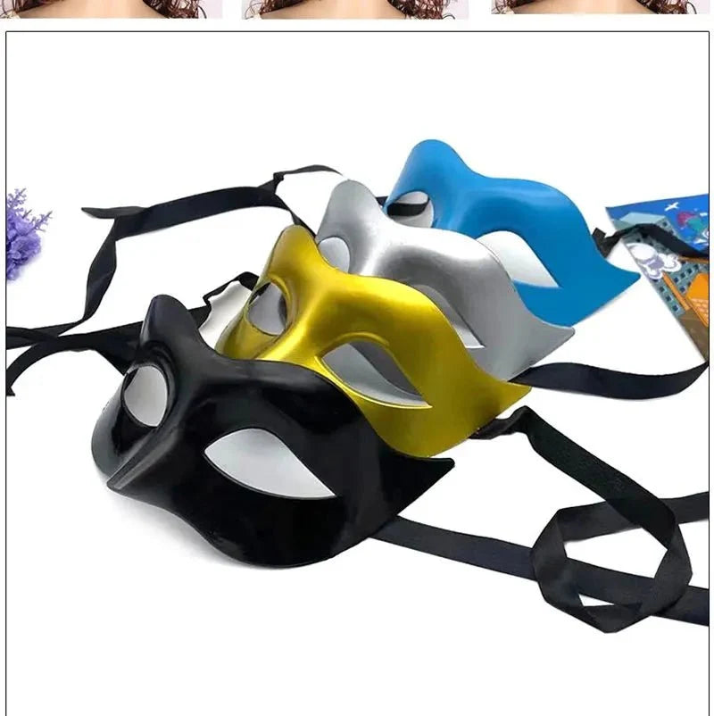 Masquerade Half Face Mask | Elegant Black & White Retro Design