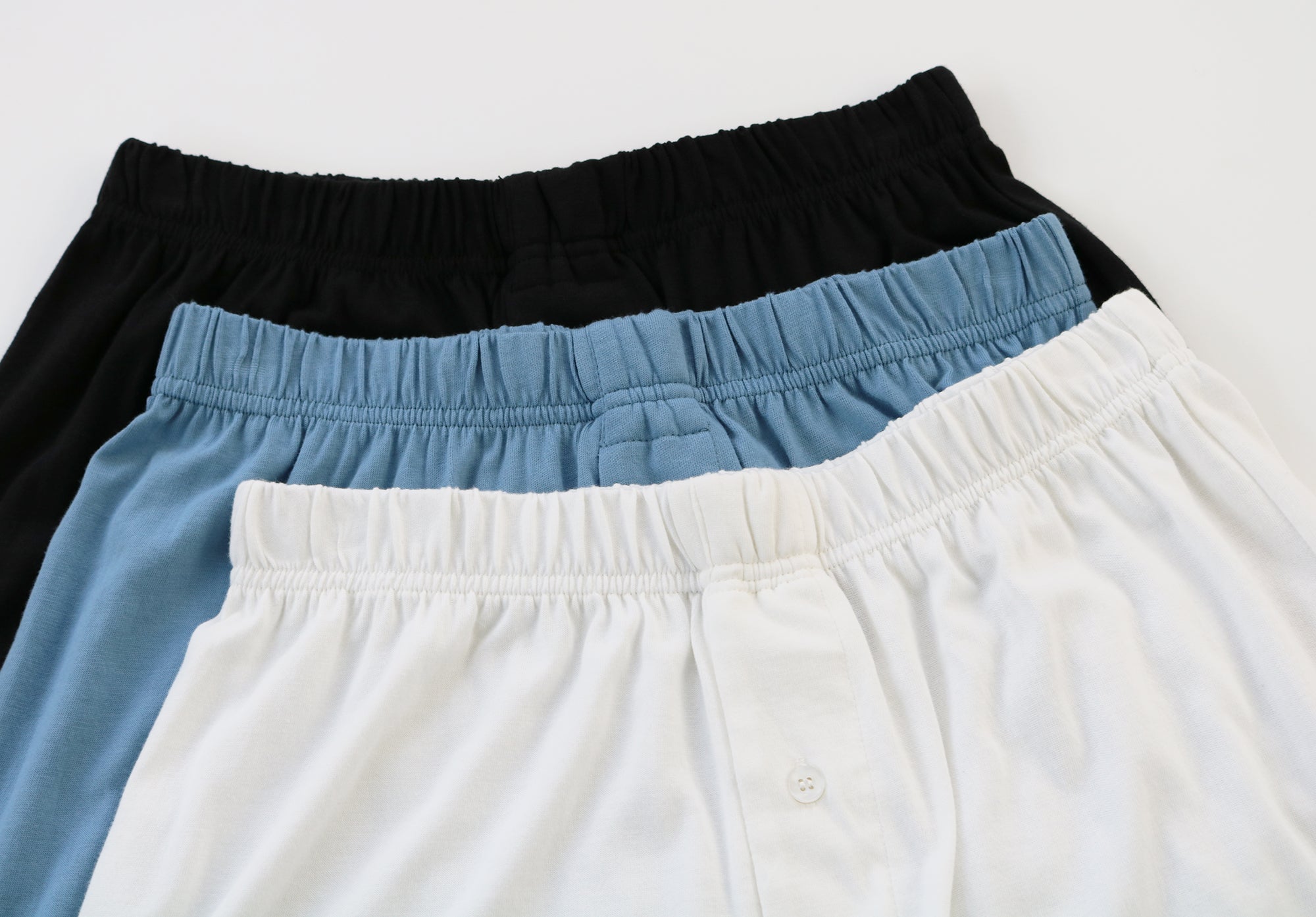 Men's Bamboo Boxer Shorts – 3 Pack, Steel Blue/Cream/Black