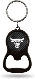 Chicago Bulls Keychain Bottle Opener Carbon Fiber Design Metal Basketball