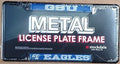 Georgia Southern University Eagles Black Metal License Plate Frame Auto Tag Cover, 12x6 Inch