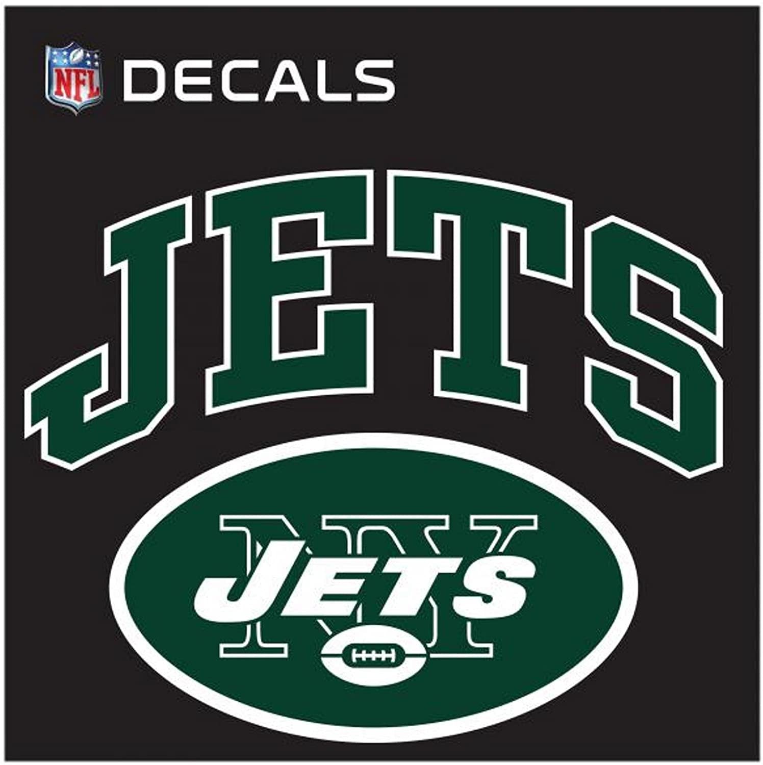 New York Jets 8 Inch Decal Sticker, Flat Vinyl Reusable, Arched Logo Design