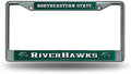 Northeastern State University Riverhawks Chrome Metal License Plate Frame Tag Cover, 6x12 Inch
