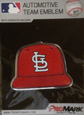 St Louis Cardinals Baseball Cap Auto Emblem, Aluminum Metal, Embossed Team Color, Raised Decal Sticker, Full Adhesive Backing
