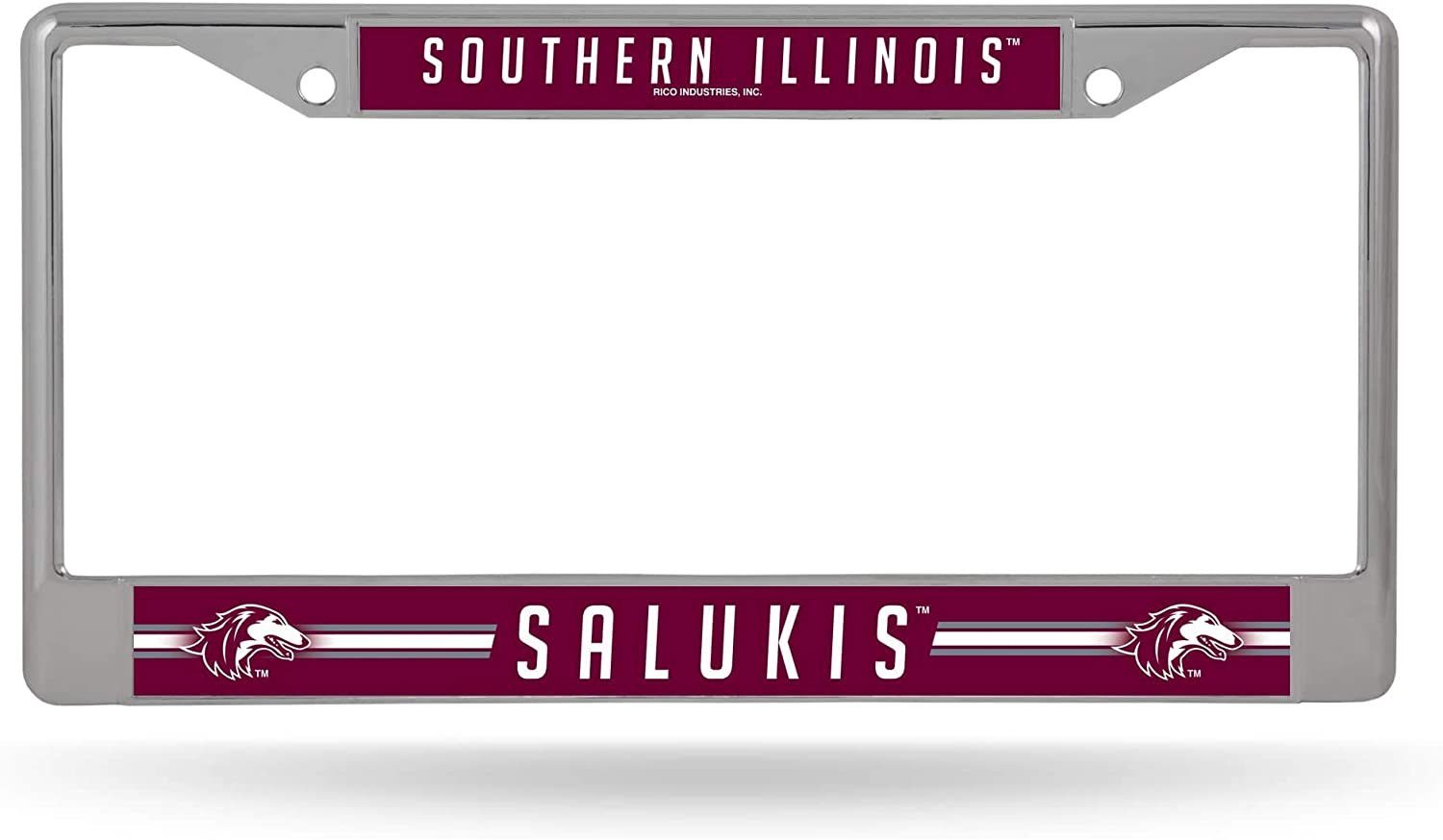 Southern Illinois University Salukis Metal Chrome License Plate Frame Tag Cover 12x6 Inch