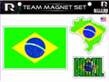 Brazil World Cup National Soccer Team Magnet Set, Die Cut, 8x11 Inch Sheet