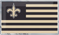 New Orleans Saints Team Flag Design Auto Emblem, Aluminum Metal, Embossed Team Color, Raised Decal Sticker, Full Adhesive Backing