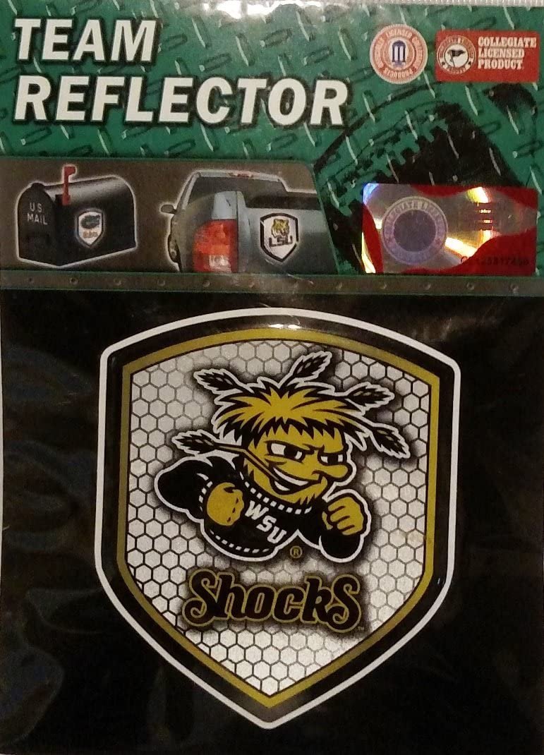 Wichita State University Shockers High Intensity Reflector, Shield Shape, Raised Decal Sticker, 2.5x3.5 Inch, Home or Auto, Full Adhesive Backing