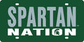 Michigan State University Spartans Laser Tag License Plate, Mirrored Acrylic, Nation Design, 6x12 Inch