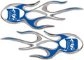 Duke University Blue Devils Pair of Decal Sticker Emblem, Air Puffed Raised, Micro Flame Design, Full Adhesive Backing, 2x5 Inch Each