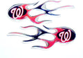 Washington Nationals W 2-Pack Drip Molded Plastic Raised Flame Flames Decal Emblem Sticker Baseball