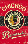 Chicago Blackhawks Premium Garden Flag Banner, Double Sided, Retro Vintage Style, Linen, 13x18 Inch