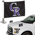 Colorado Rockies Car Flag Set, Ambassador Style, 4x6 Inch Double Sided Flags, Set of 2
